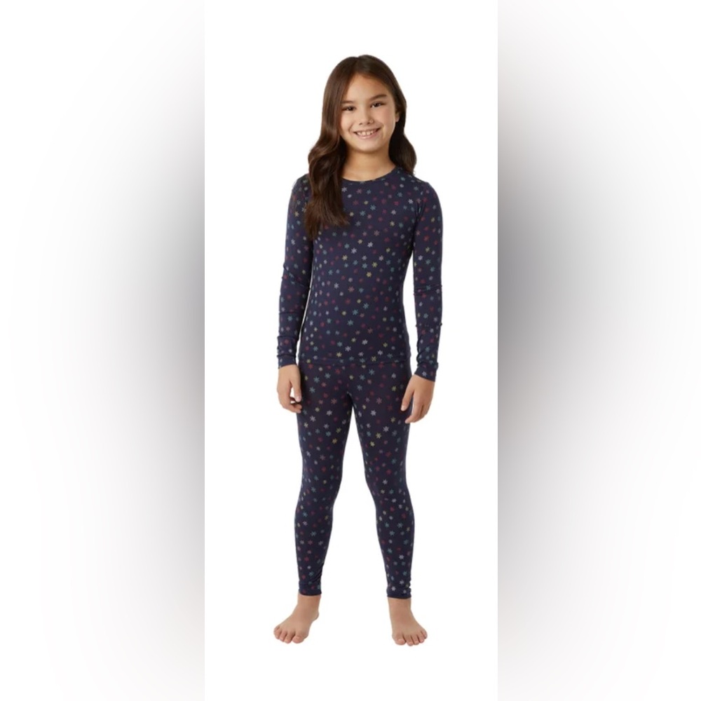 32 Degrees Kids' Heat Set - Long Sleeve + Legging - Medium Navy Stars